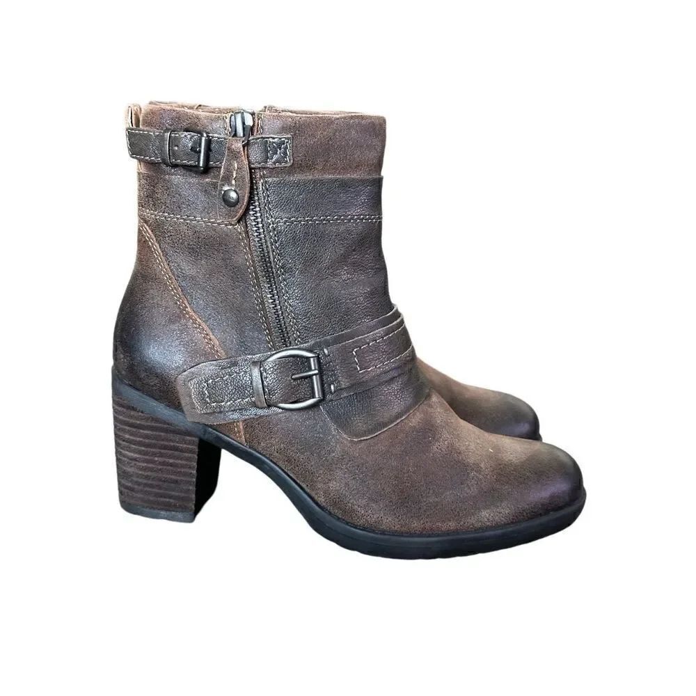 Earth Montana Sandstone Genuine Leather Ankle Boots Women’s Size 8